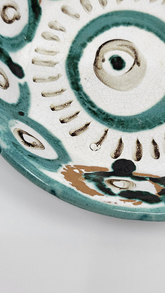 Image 1 of Plato decorativo de cerámica de Robert Picault, Francia Vallauris 1970