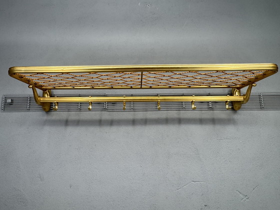 Image 1 of Vintage metalen wandkapstok met touw