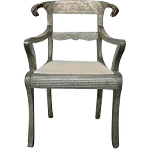 Set van 3 vintage zilveren Foil fauteuils