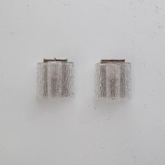 Image 1 of Lámparas de pared de cristal de Murano, Italia, década de 1970