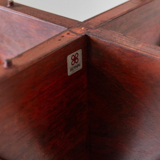 Image 1 of 1x Tavolo da pranzo rotondo in legno di design, modello 522 di Gianfranco Frattini per Bernini