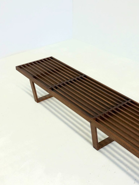 Image 1 of Vintage George Nelson long Platform lattenbank van teak hout