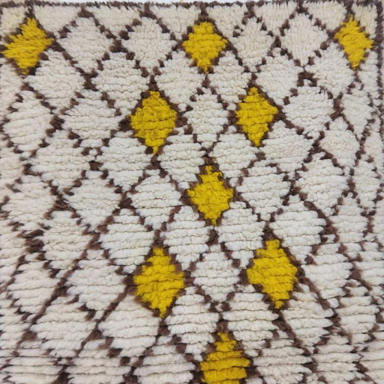 Image 1 of Moroccan Wool Mat (Small) – 100% Wool Boho Style Handwoven (113 × 63 cm)