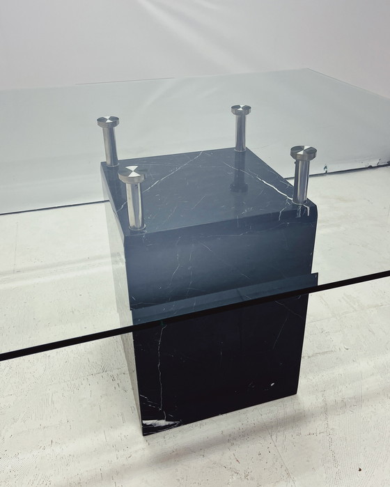 Image 1 of Table de salle à manger vintage Marbre Verre