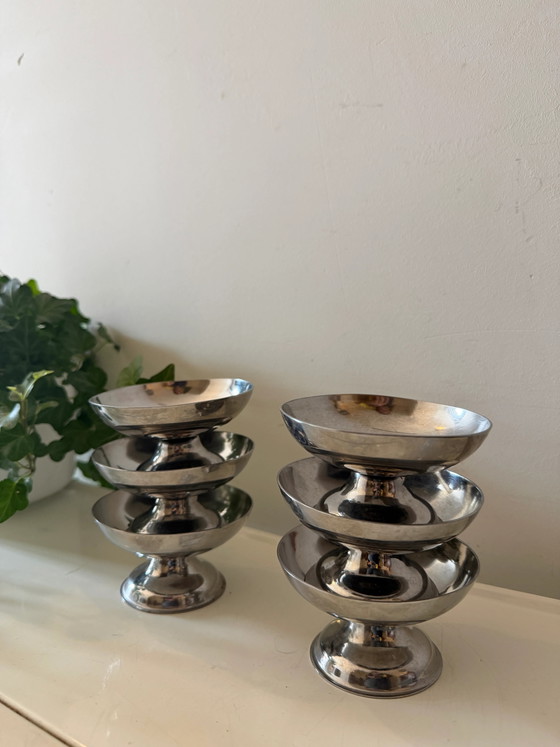 Set van 6 chromen coupes – Bankstel, Vintage (photo 2 of 5)