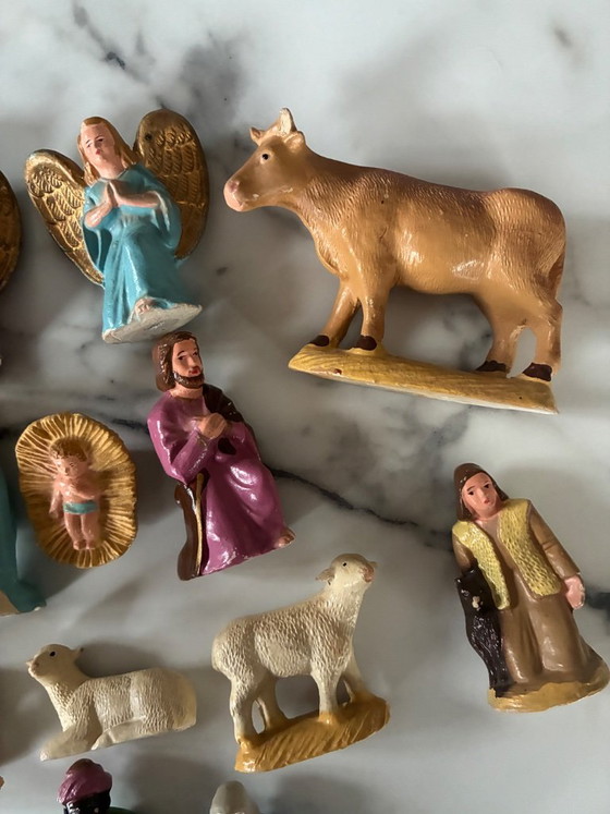 Vintage Christmas Nativity Santons Figurines 1940-1960, 14 pieces, Le Cellosite, Decorative Objects, Other (photo 5 of 9)