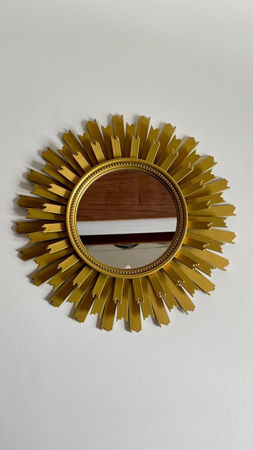 Vintage stijl gouden zonnespiegel