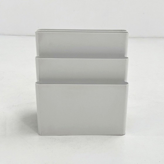 Image 1 of Witte tijdschriftenhouder van Giotto Stoppino voor Kartell, jaren 70.
