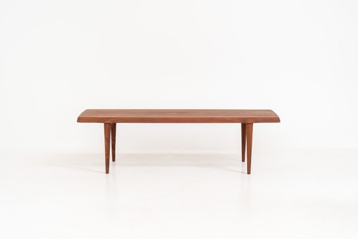 Table basse sculpturale de John Boné pour A. Mikael Laursen (Danemark, années 1960).