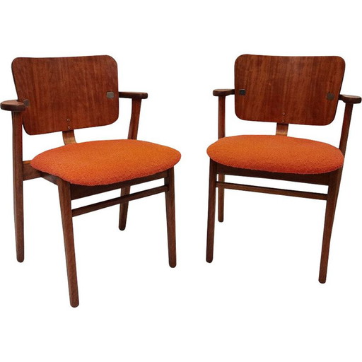 Pair of vintage chairs Domus by Ilmari Tapiovaara for De Coene