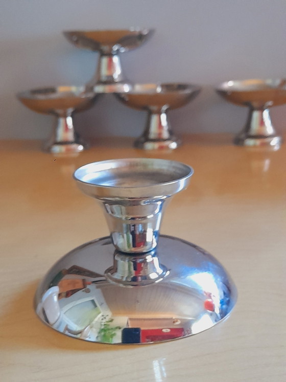 Image 1 of Eis-/Dessertschalen aus Edelstahl, 1970er Jahre