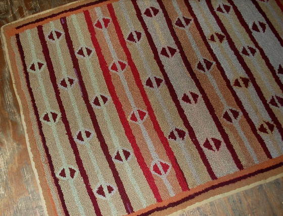 Image 1 of Alfombra antigua americana hecha a mano, de 97 cm x 161 cm (3,2' x 5,3'), década de 1890 - 1B506