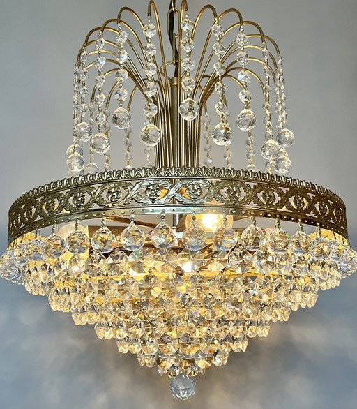Swarovski Design Chandelier Crystal Balls Gold Leaf !