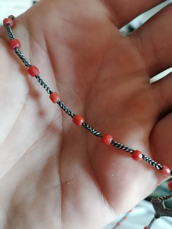 Antique Crucifix Prayer Beads Coral & 925 Silver – Decorative Objects, Metal, Stone (photo 3 of 13)