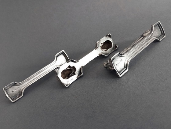 Image 1 of Société Francaise d'Orfèvrerie d'Art ARGIT/Christofle 3x art déco -éléphant pélicans- porte-couteau 1920