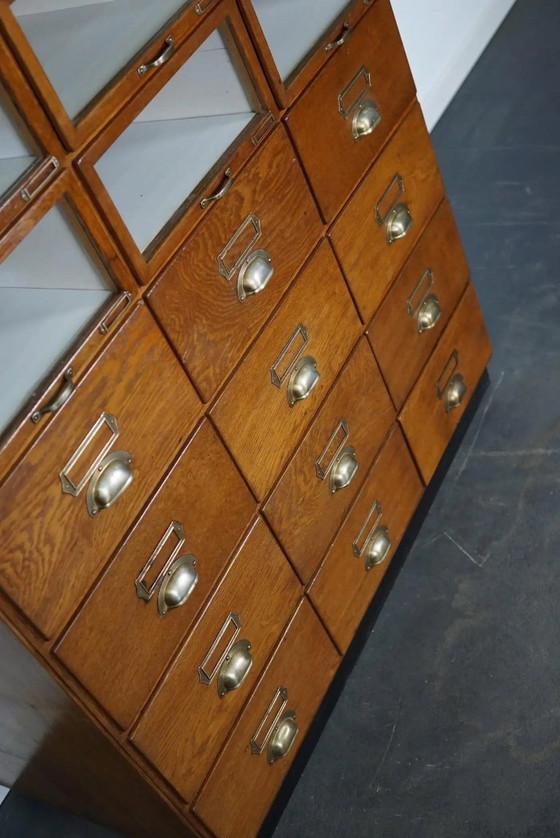 Image 1 of Large Vintage Dutch Oak Haberdashery Cabinet, 1930s