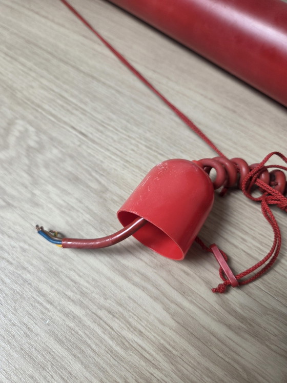 Hermosa lámpara de techo roja – Lámparas colgantes, Metal, Plastic (photo 6 of 7)