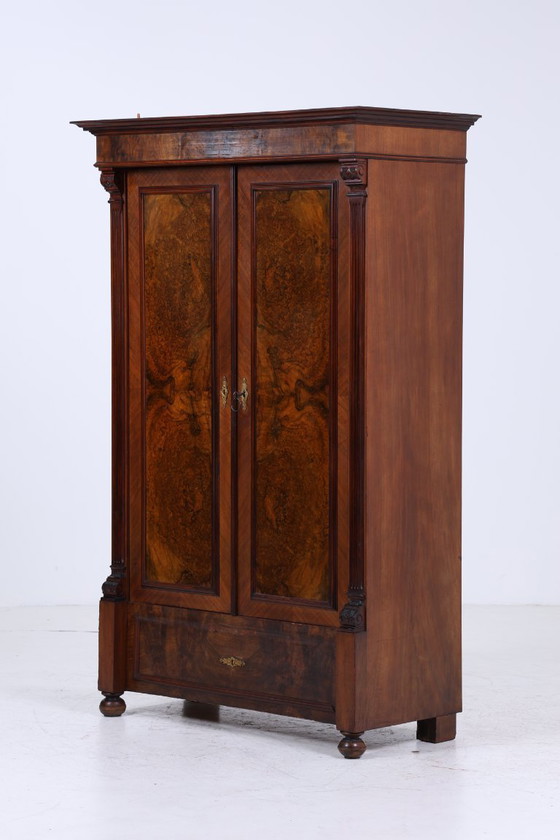 Image 1 of Bellissimo guardaroba in stile guglielmino | antico armadio a cassetti guardaroba retrò armadio portabiancheria in legno #05-98