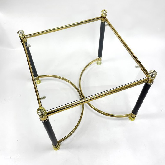 Image 1 of Hollywood Regency Side Table, Brass and Glass, 1970s, Maison Jansen Style