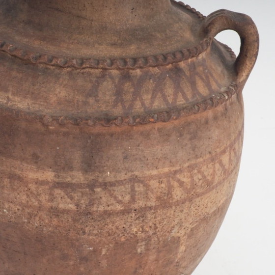 Primitive Terracotta Vessel With Hand-Painted Geometric Details – Vases, Ceramic (photo 9 of 12)
