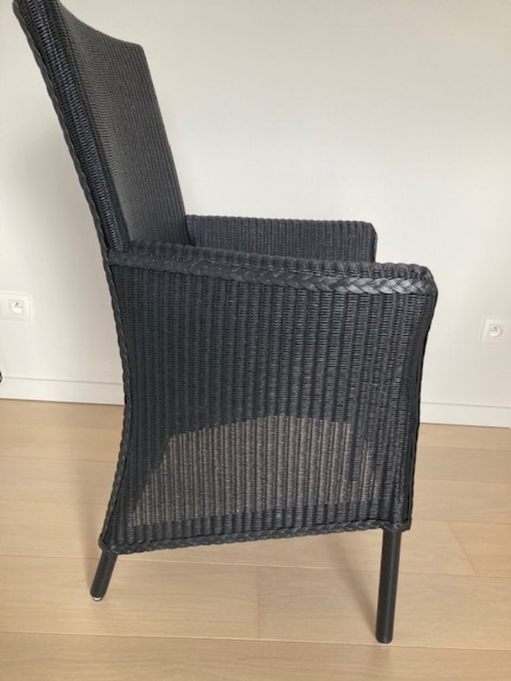 Image 1 of 2 sillones Lloyd Loom negros con cojín