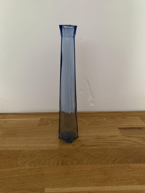 Jarrón de Cristal Azul, Años 80 – Jarrones, Vidrio, Mid Century Modern (photo 4 of 5)