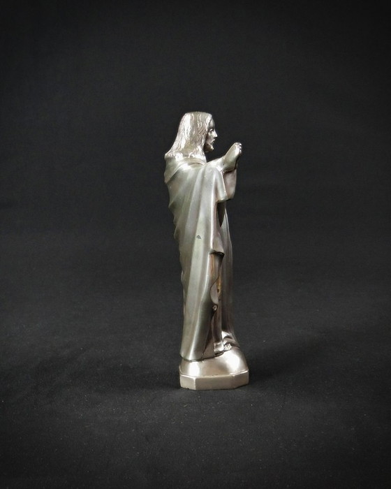 Image 1 of Heilig Hart van Jezus Christus beeldje in regula uit de Art Deco periode