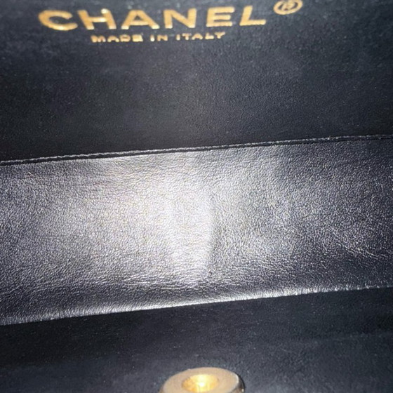 Image 1 of Chanel Seasonal Two-Tone Flap - Caviar 28CM Quilted Black Gold Hardware Series 21