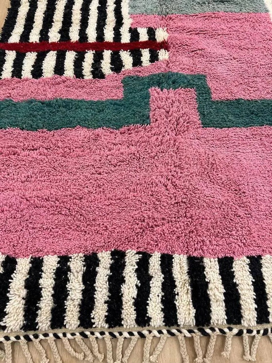 Handwoven rug 100x200 cm, wool, multicoloured, Morocco – Rugs & carpets, Art Deco (photo 6 of 9)