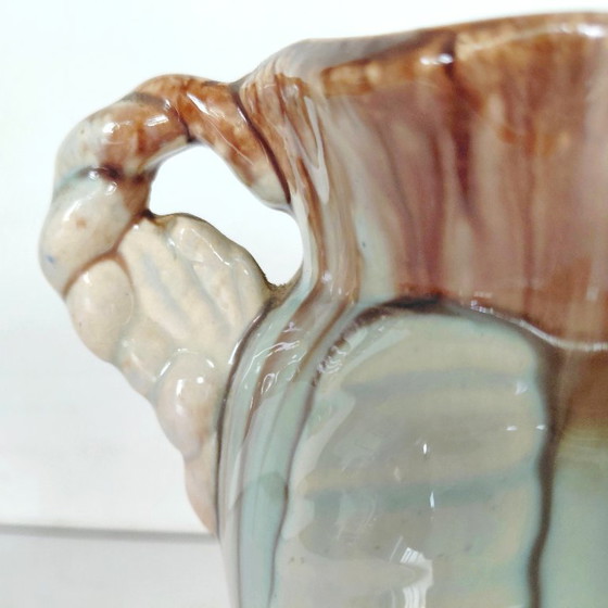 Bay Keramik Vase, Pastel Drip Glaze, WGP 1950s, Ceramic, Brown (photo 4 of 10)