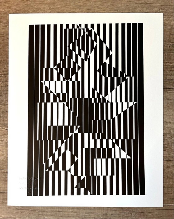 Set 6 Op Art Prints by Victor Vasarely - "Linéaires" (Éditions du Griffon,1973), Lithographs & prints, Paper (photo 4 of 20)