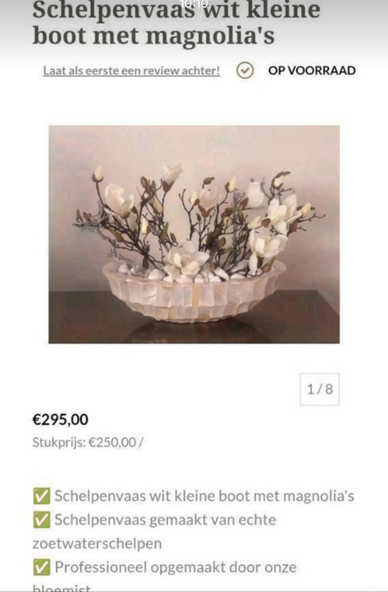 Image 1 of 1 jarrón de concha ovalada y 2 jarrones de concha de nácar con cuencos rotos