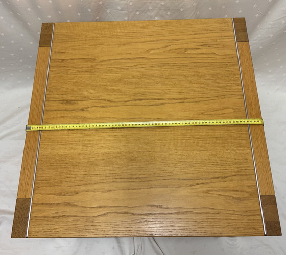 Image 1 of Juego de 2 mesas auxiliares PADUA de diseño de alta gama | Acento industrial | Roble macizo y metal