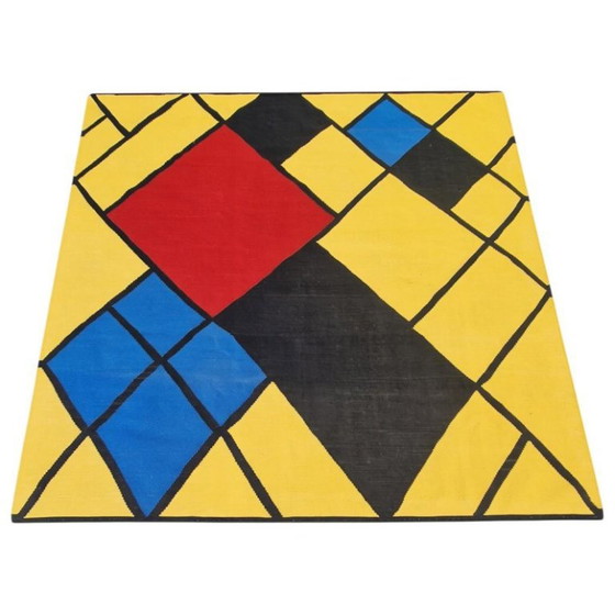 Piet Mondrian Composition A Handwoven Tapestry | Hedendaagse textielkunst | 200 × 215 cm (79 × 85 inch) (photo 6 of 9)