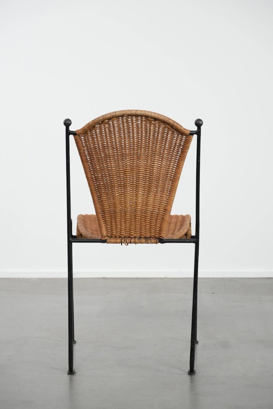 Image 1 of Vintage design chair by Frederick Weinberg with a cast iron frame
