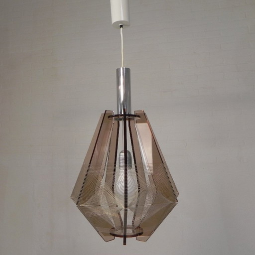 Vintage plexiglas en nylondraad hanglamp Paul Secon voor Sompex, jaren 60 – hanglampen, Plastic (photo 2 of 25)