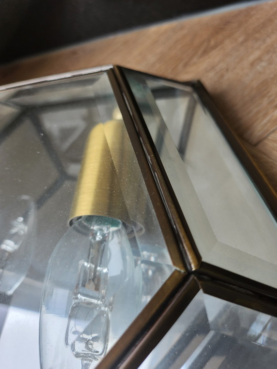 Image 1 of 2 lampade vintage sfaccettate in vetro colorato