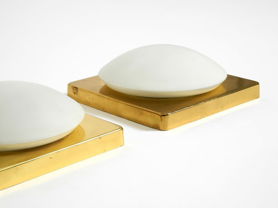 Image 1 of Twee koperen wandlampen uit de jaren 70 van Rolf Krüger voor Heinz Neuhaus Leuchten