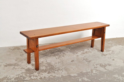 Vintage hardwood bench, 1950s