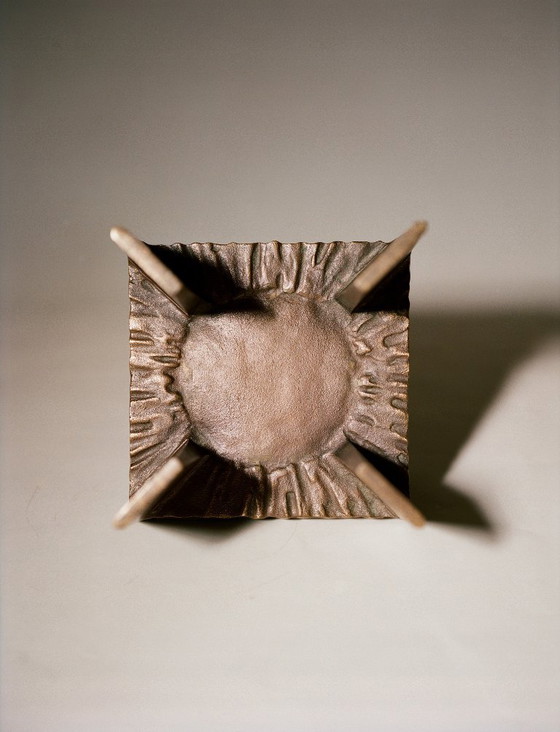 Image 1 of French Brutalist Bronze Candlestick/Candlestick, Circa 1950