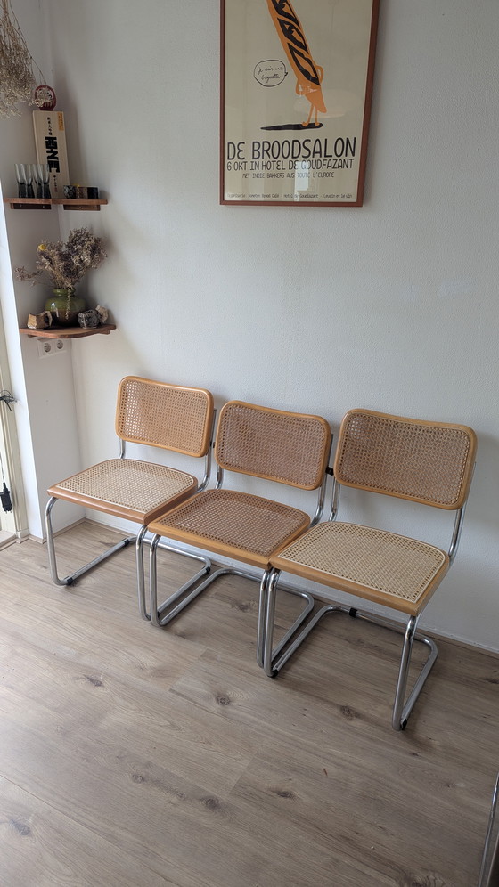 Image 1 of Set aus 3 Marcel Breuer Rattanstühlen B32