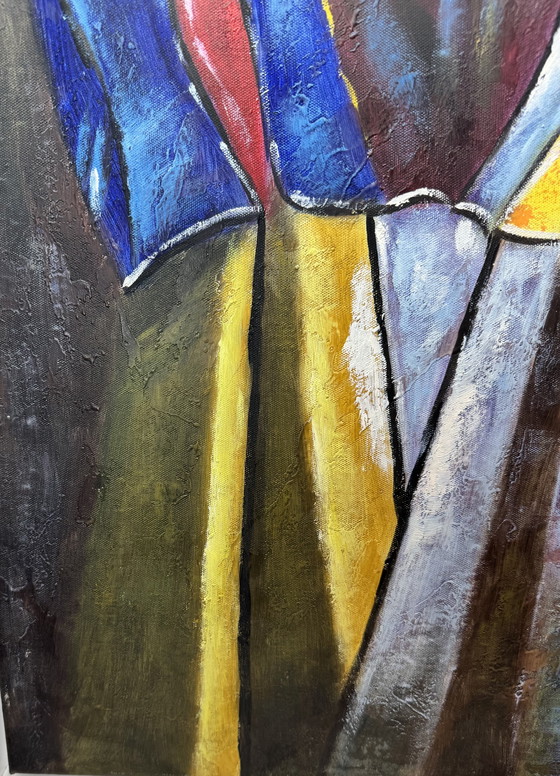 Image 1 of Set di 2 dipinti moderni - firmati B. W... - 55×65 cm