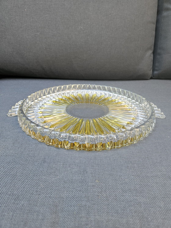 Image 1 of Tortenständer aus gelbem Walther-Glas