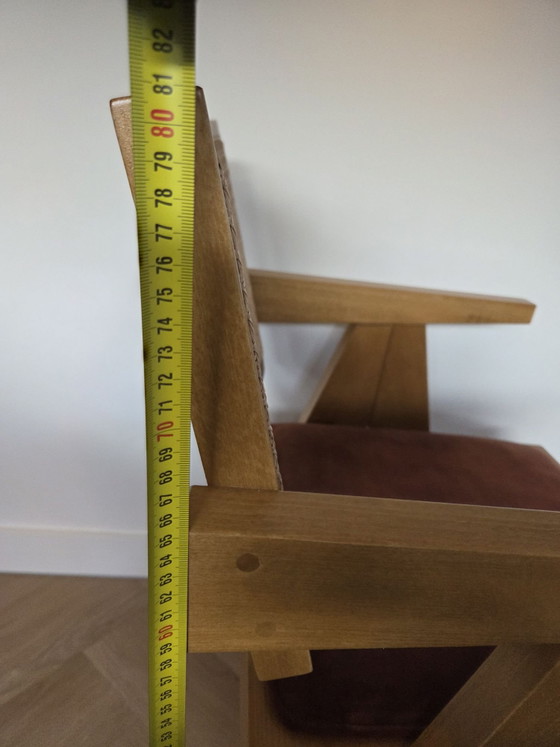 Houten stoel met rotan €100,- p.s., Eetkamerstoelen, Bruin (foto 9 van 10)