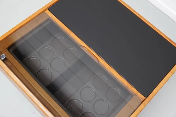 Image 1 of Tavolino da caffè/bar vintage in pelle color cognac di De Sede, anni '60/'70