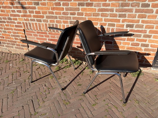 2 sedie vintage con struttura tubolare Gebroeders de Wit Gispen della metà del secolo