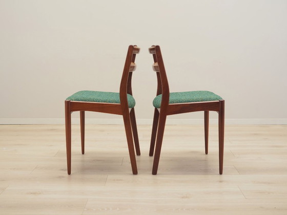Image 1 of Set van twee teakhouten stoelen, Deens ontwerp, jaren 1970, productie: Denemarken