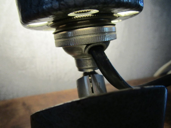 Image 1 of  Industriële lamp  jaren 50 in gegalvaniseerd staal, van het merk Nachet