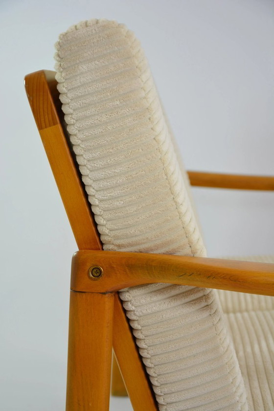 Image 1 of Cream corduroy BZ sofa bed