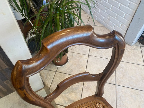 Image 1 of Coppia N2 di sedie antiche in canna e legno del 1900